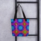 Dark Rainbow Mandella All Over Tote Bag