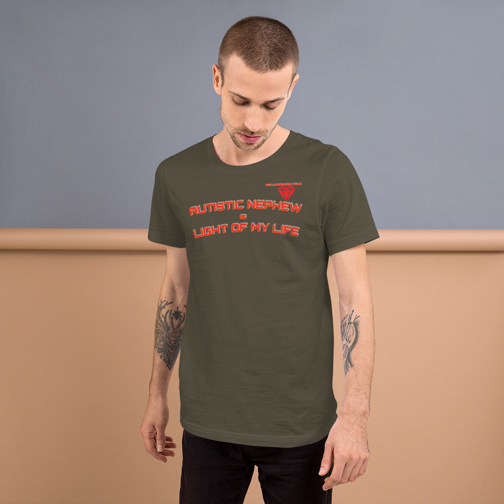 AUTISTIC NEPHEW = LIGHT OF MY LIFE | PREMIUM BELLA CANVAS TEE