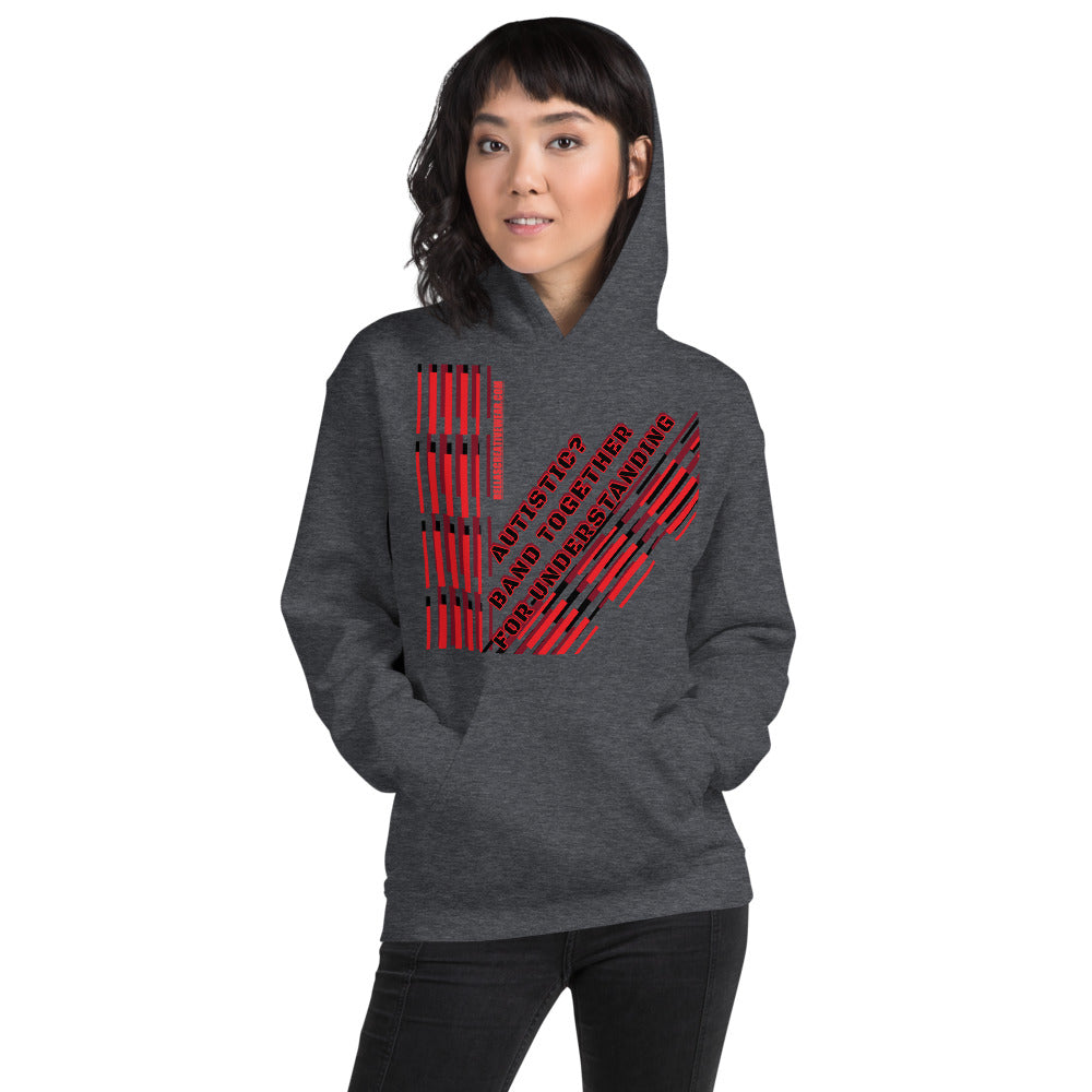 AUTISTIC? BAND TOGETHER FOR UNDERSTANDING | UNISEX | HEAVY DUTY PULLOVER HOODIE