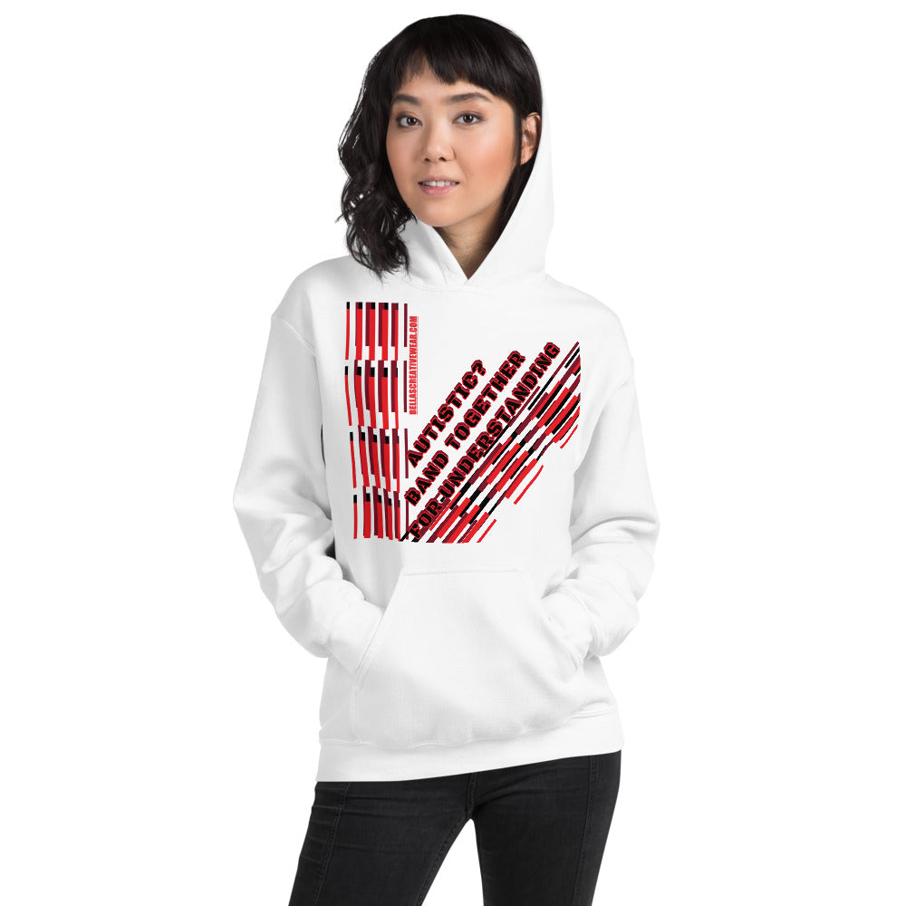 AUTISTIC? BAND TOGETHER FOR UNDERSTANDING | UNISEX | HEAVY DUTY PULLOVER HOODIE