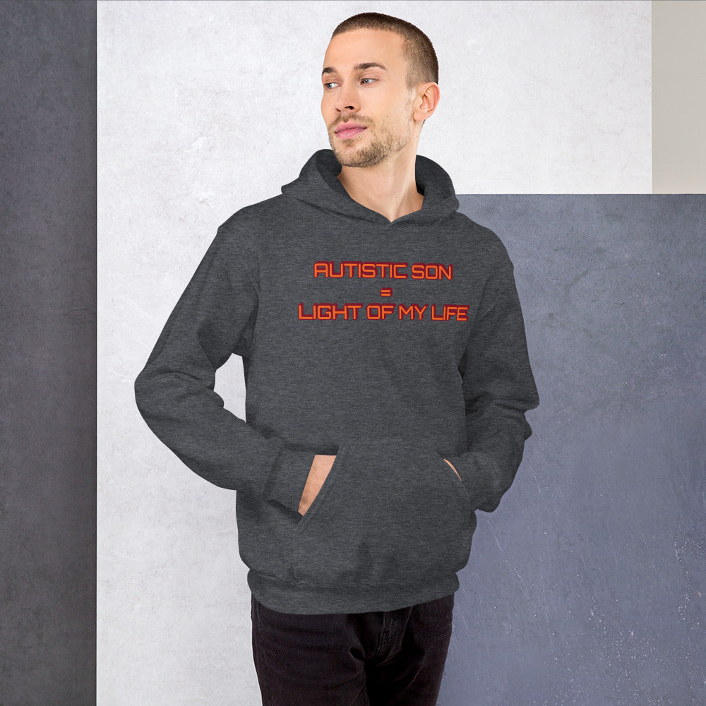 AUTISTIC SON = LIGHT OF MY LIFE | Unisex | Heavy Duty Pullover Hoodie