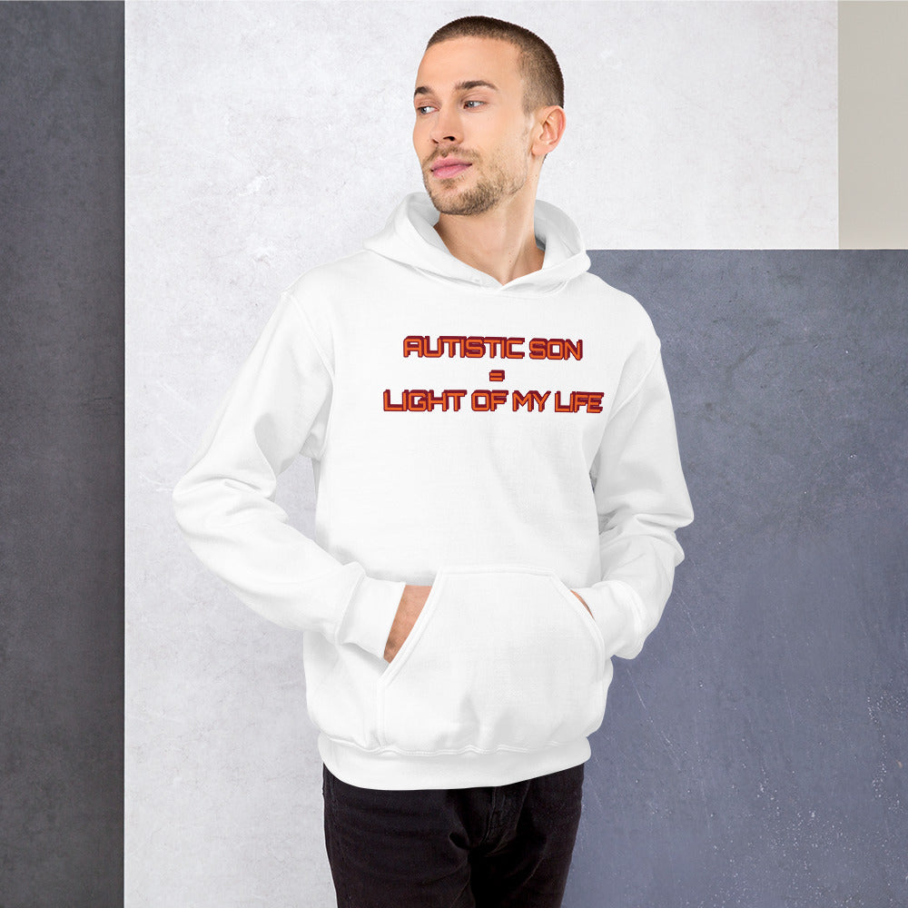 AUTISTIC SON = LIGHT OF MY LIFE | Unisex | Heavy Duty Pullover Hoodie