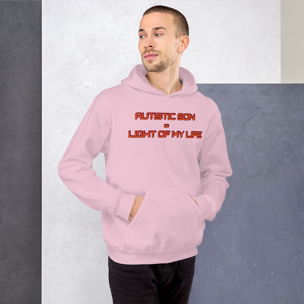 AUTISTIC SON = LIGHT OF MY LIFE | Unisex | Heavy Duty Pullover Hoodie