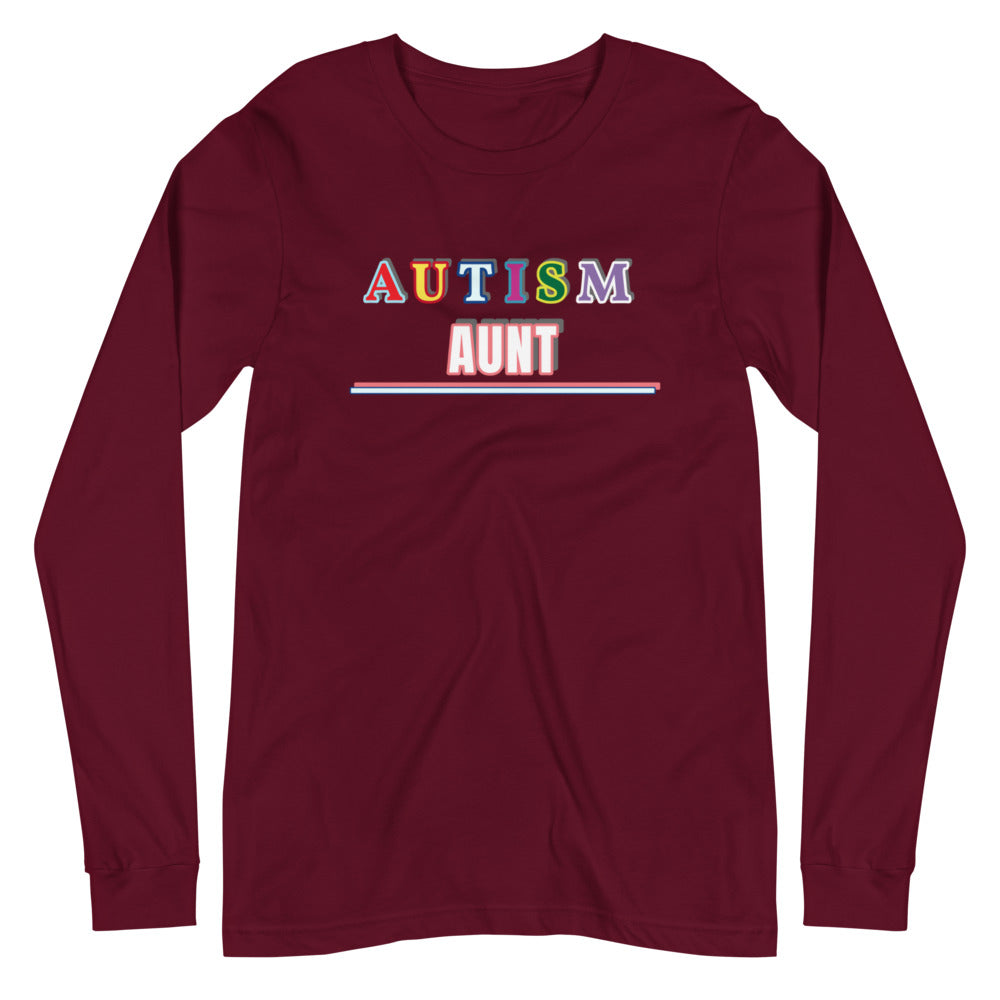AUTISM AUNT | PREMIUM FITTED WOMAN'S BELLA CANVAS LONG SLEEVE