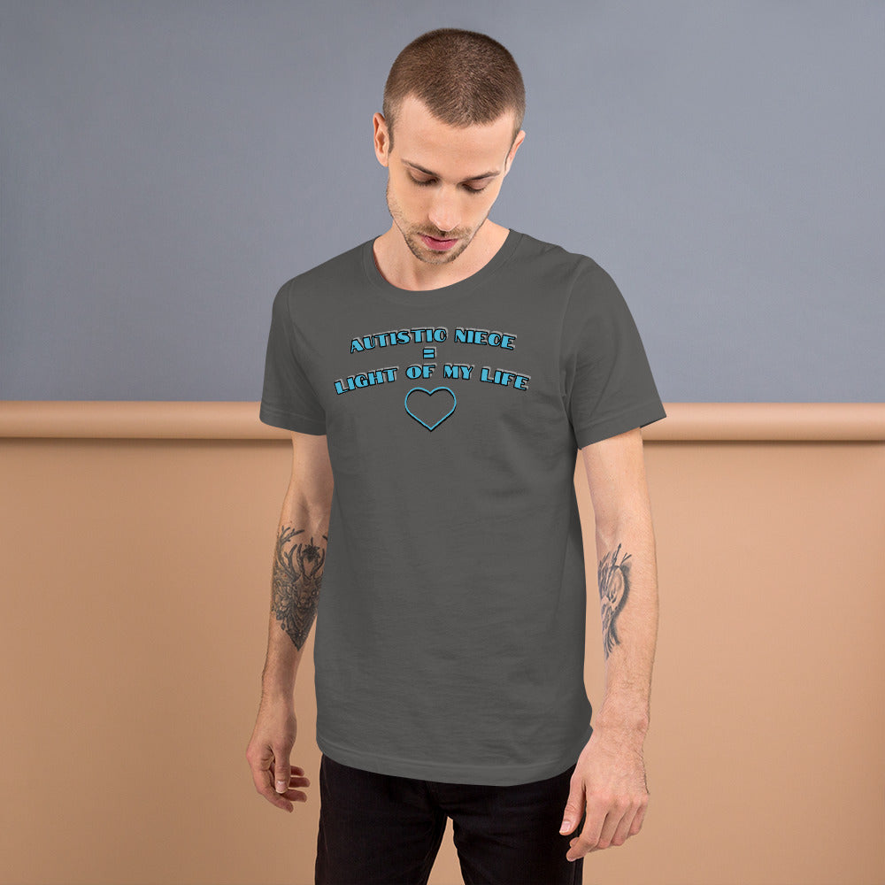 AUTISTIC NIECE = LIGHT OF MY LIFE | PREMIUM BELLA CANVAS COMFORT TEE