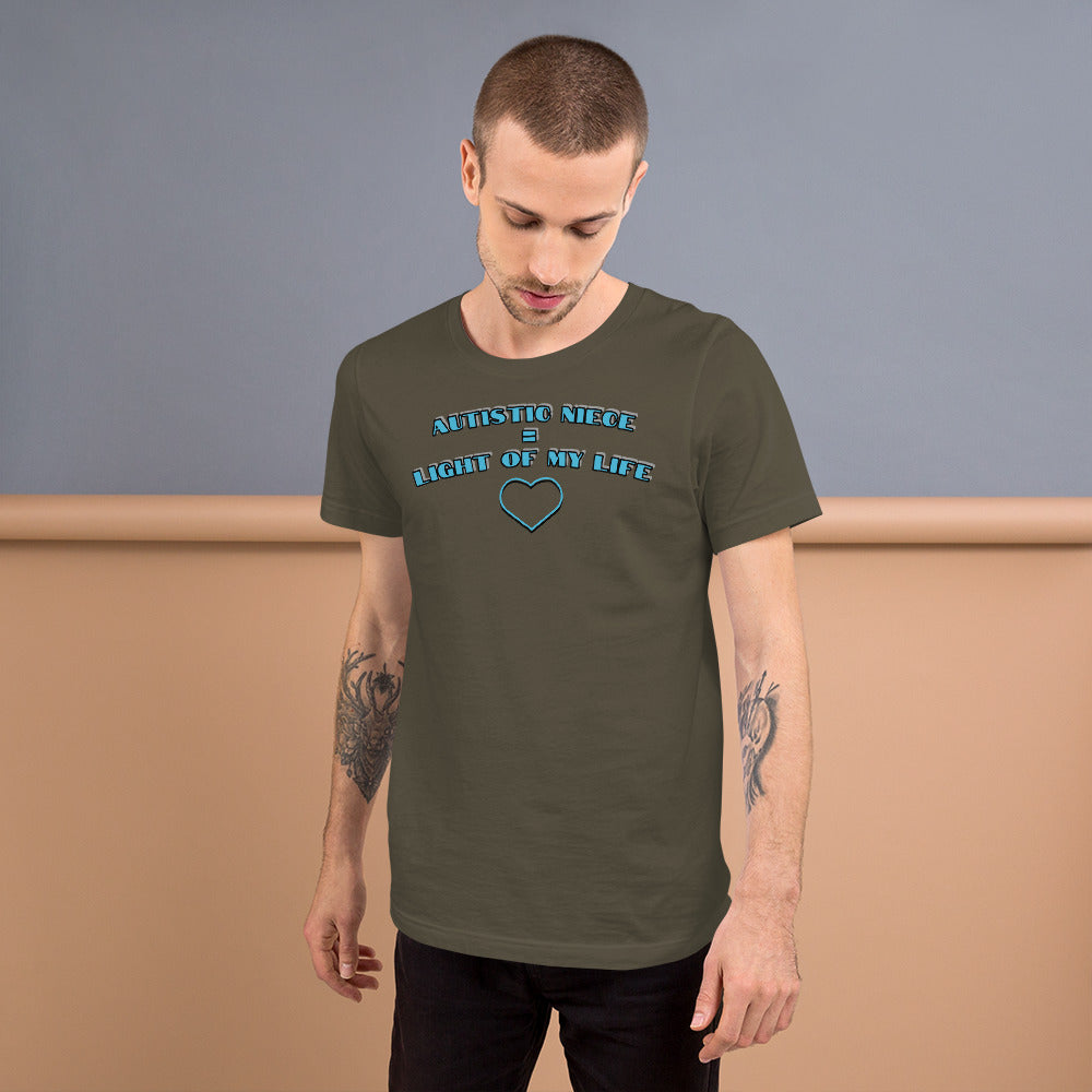 AUTISTIC NIECE = LIGHT OF MY LIFE | PREMIUM BELLA CANVAS COMFORT TEE