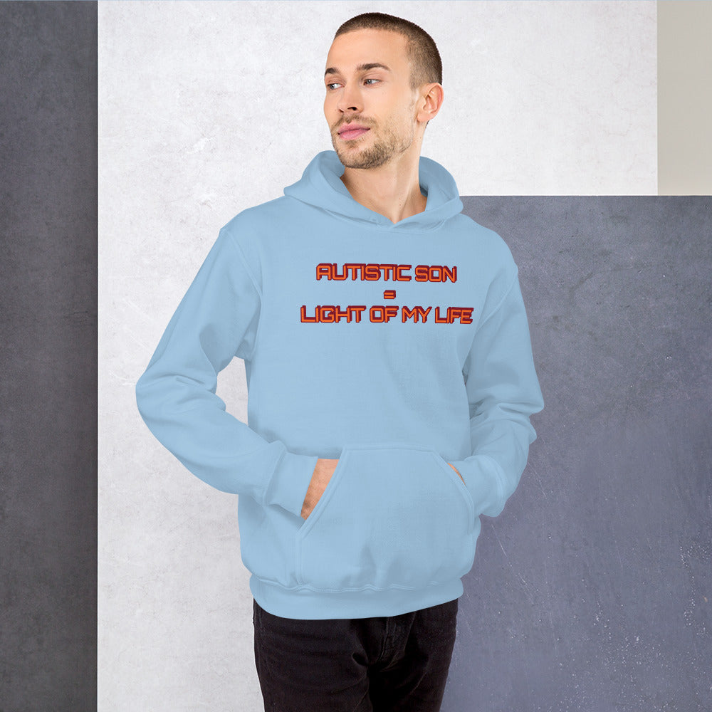 AUTISTIC SON = LIGHT OF MY LIFE | Unisex | Heavy Duty Pullover Hoodie