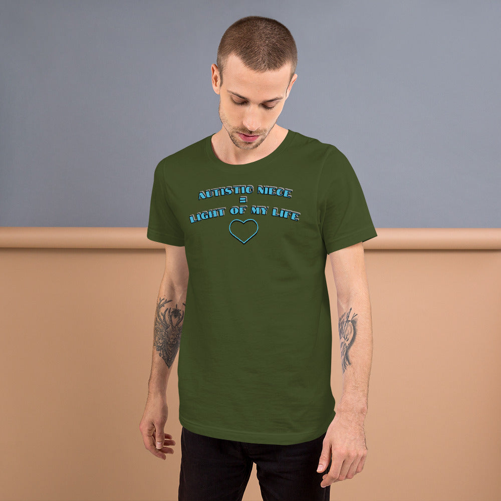 AUTISTIC NIECE = LIGHT OF MY LIFE | PREMIUM BELLA CANVAS COMFORT TEE