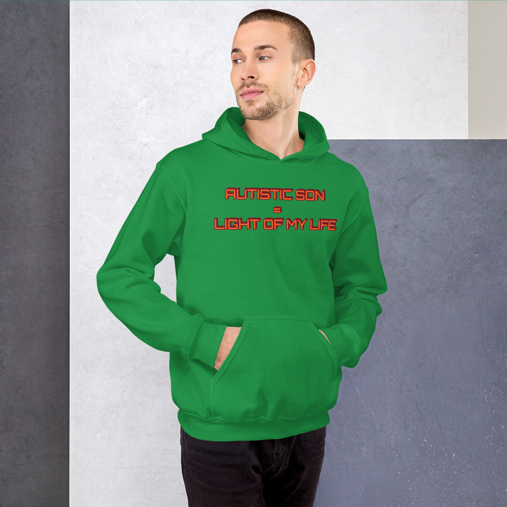 AUTISTIC SON = LIGHT OF MY LIFE | Unisex | Heavy Duty Pullover Hoodie