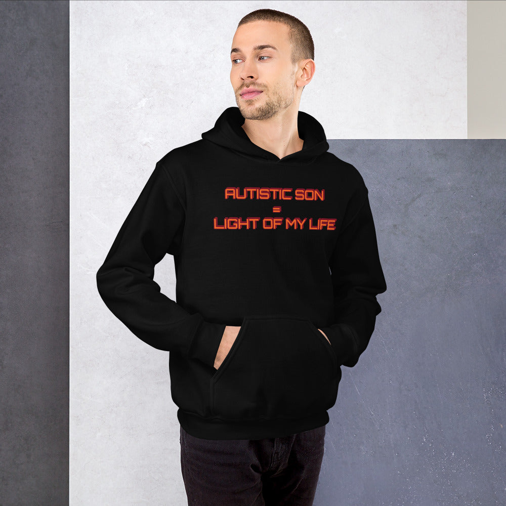 AUTISTIC SON = LIGHT OF MY LIFE | Unisex | Heavy Duty Pullover Hoodie