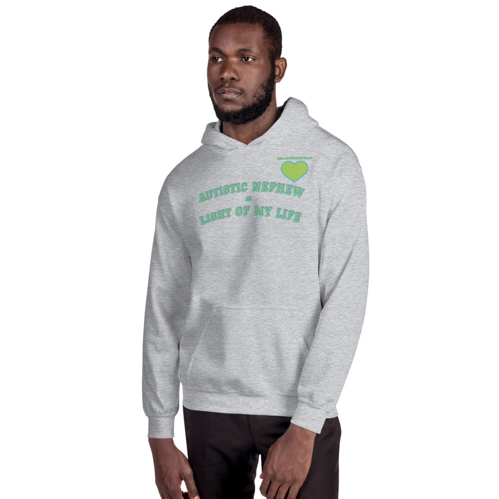 AUTISTIC NEPHEW = LIGHT OF MY LIFE | UNISEX HEAVY DUTY PULLOVER SWEATER