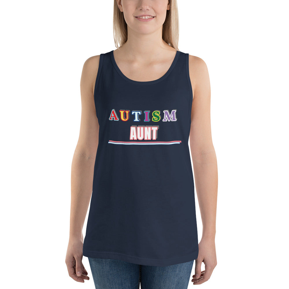 AUTISM AUNT | PREMIUM FITTED WOMAN'S BELLA CANVAS TANK TOP