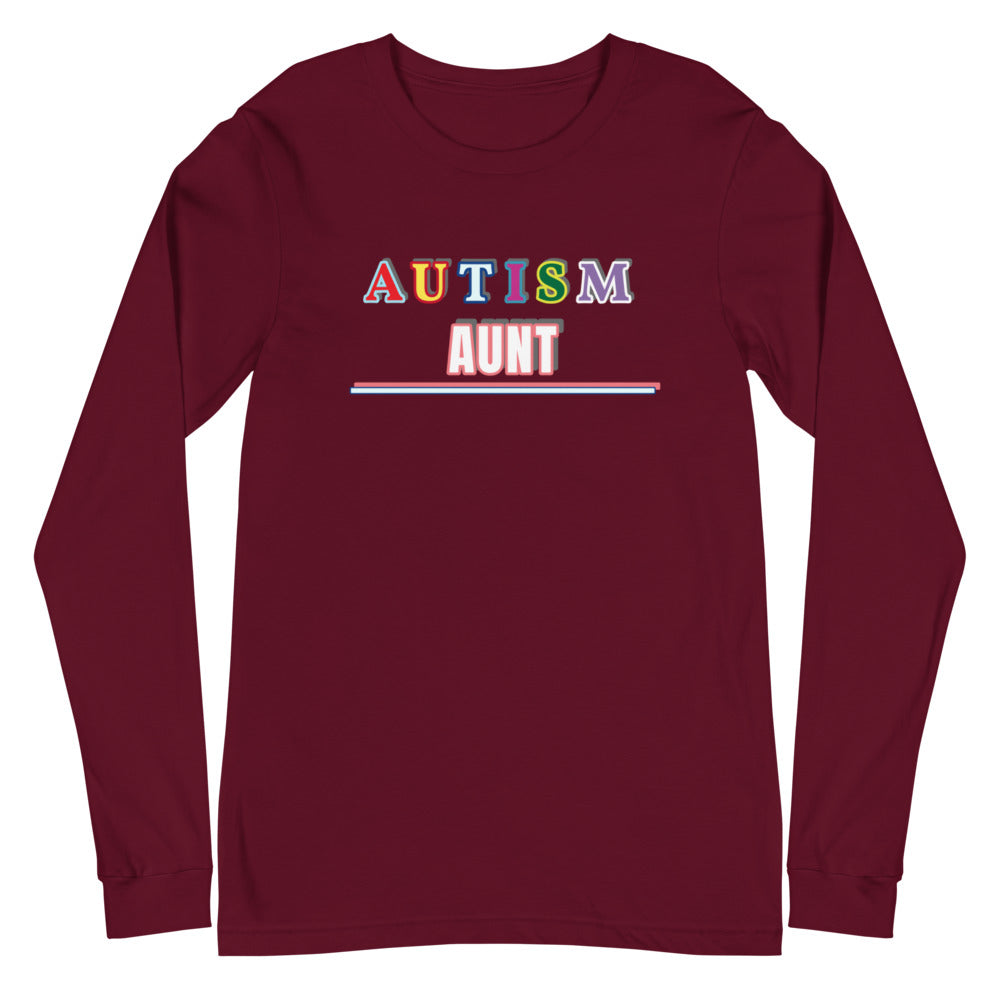 AUTISM AUNT | PREMIUM FITTED WOMAN'S BELLA CANVAS LONG SLEEVE
