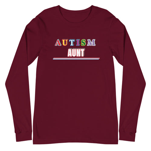 AUTISM AUNT | PREMIUM FITTED WOMAN'S BELLA CANVAS LONG SLEEVE