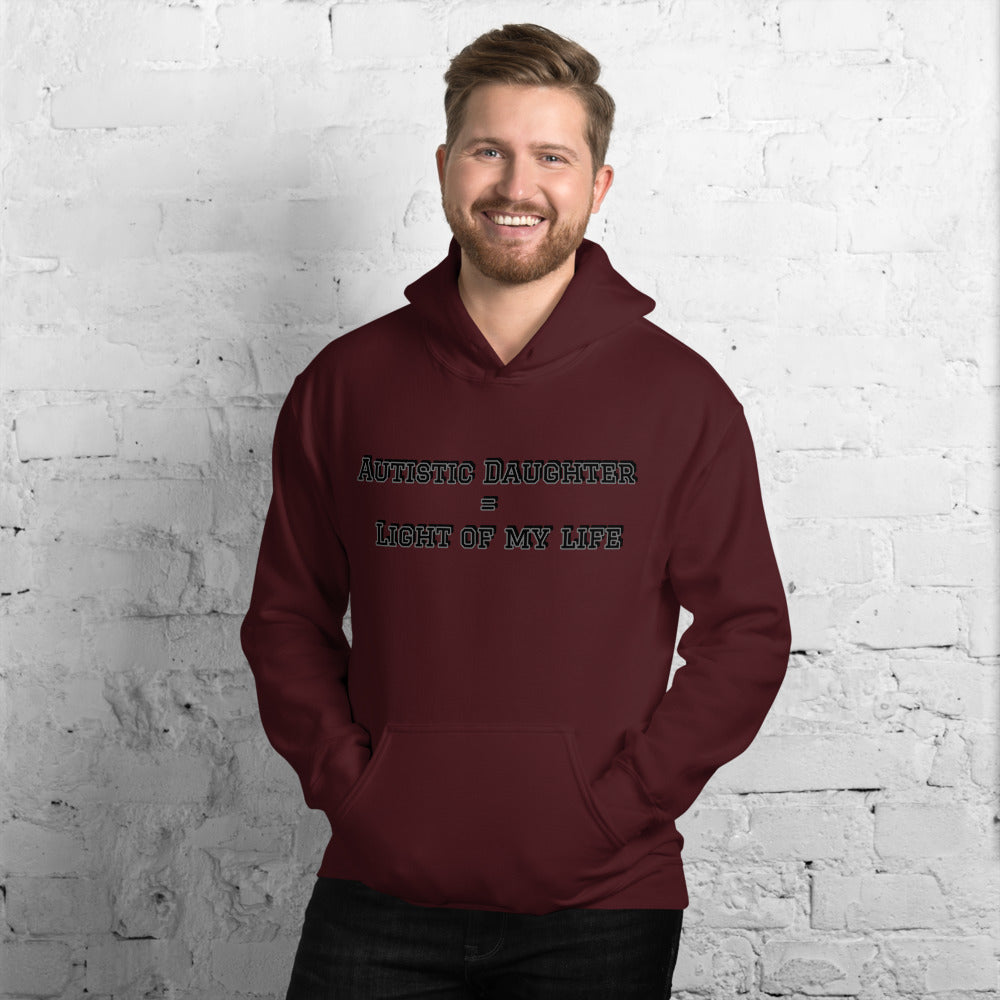 AUTISTIC DAUGHTER = LIGHT OF MY LIFE | UNISEX HEAVY DUTY PULLOVER SWEATER