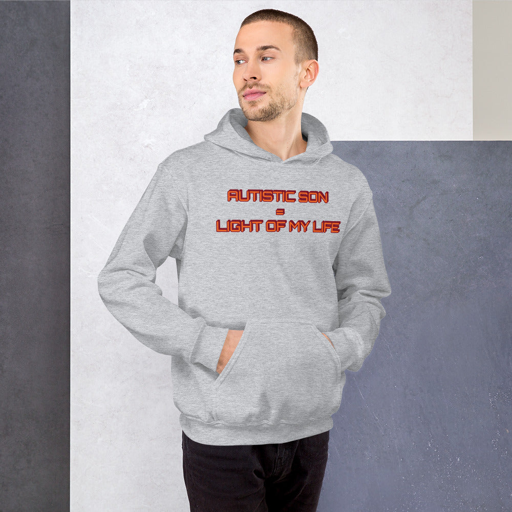 AUTISTIC SON = LIGHT OF MY LIFE | Unisex | Heavy Duty Pullover Hoodie